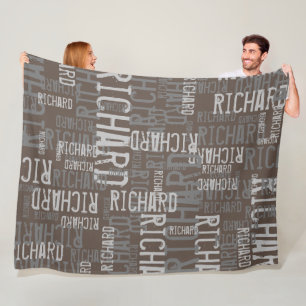 Couverture Polaire Richard nom personnalisé moderne typographie brunc