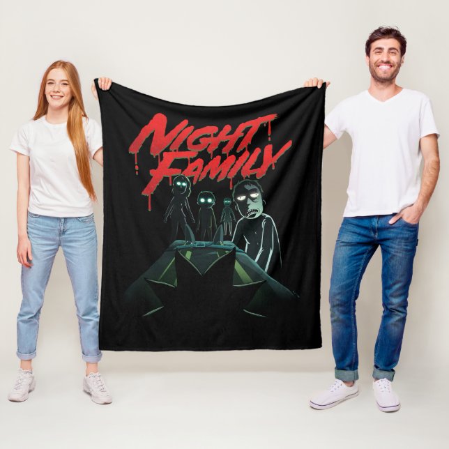 Couverture Polaire RICK ET MORTY™ | Famille de nuit (En situation)