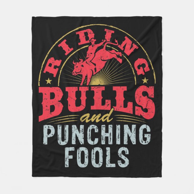 Couverture Polaire Riding Bulls et Punching Fools Rodeo (Devant)