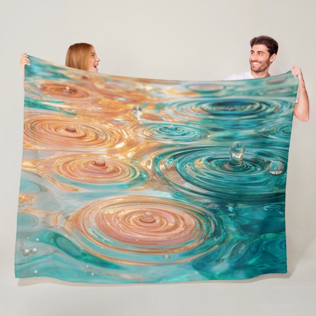 Couverture Polaire Ripples of Tranquility Abstract Water Harmony (En situation)