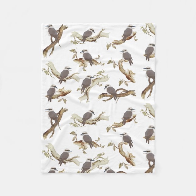 Couverture Polaire Rire Kookaburra Eucalyptus d'oiseaux australiens (Devant)