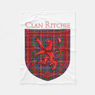 Couverture Polaire Ritchie Tartan Scottish Plaid Lion Rampant