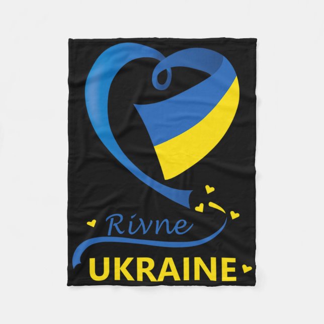 Couverture Polaire Rivne Ukraine National Flag Heart Emblem Crest  (Devant)