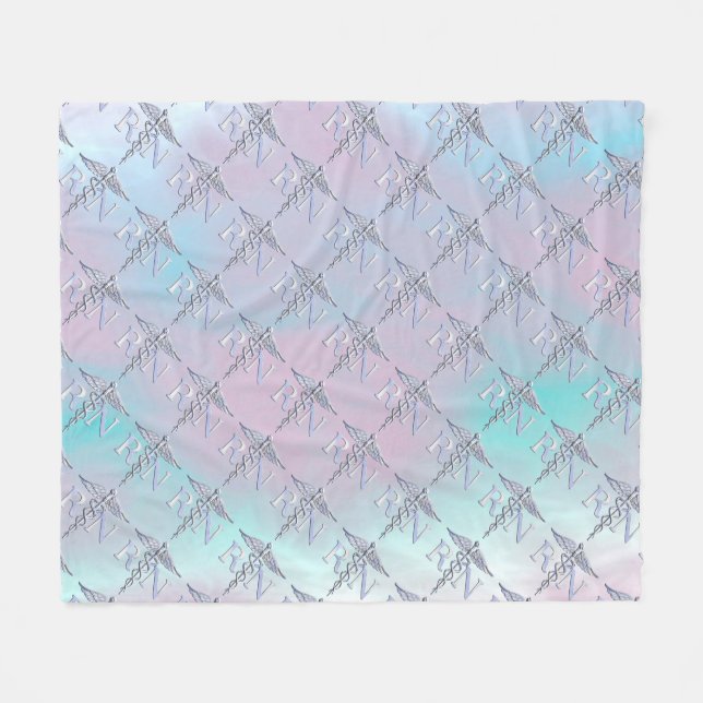 Couverture Polaire RN Caduceus Médicale Mère Pearl Décor (Devant (Horizontal))