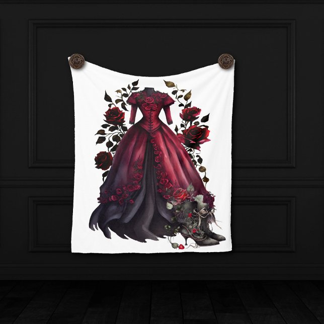 Couverture Polaire Robe et talons rouges victoriens | Antique Rose Go (Créateur téléchargé)