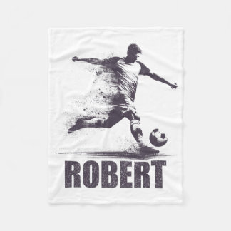 Couverture Polaire Robert Soccer Boys Personalized First Name Robert