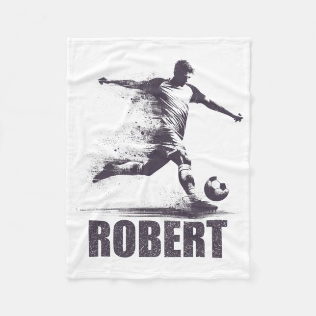 Couverture Polaire Robert Soccer Boys Personalized First Name Robert  (Devant)