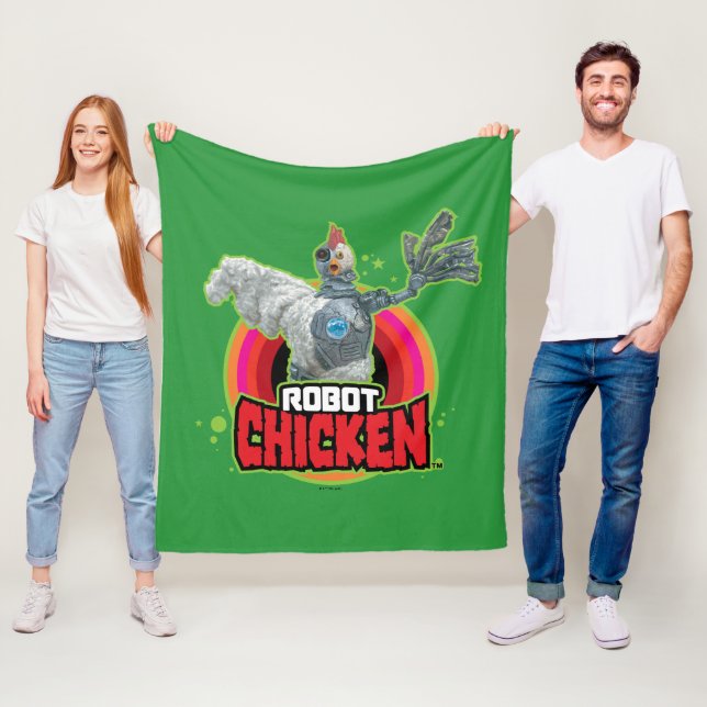 Couverture Polaire Robot Chicken Character Logo (En situation)