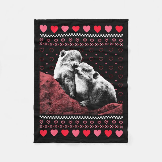 Couverture Polaire Rock Hyrax Valentine's Day Ugly Sweater Style  (Devant)