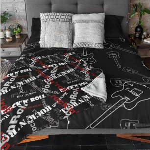 Couverture Polaire Rock motif Rock'n'Roll