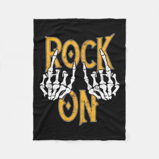 Couverture Polaire Rock On Skeleton Mains Rock Et Roll Metal Concert