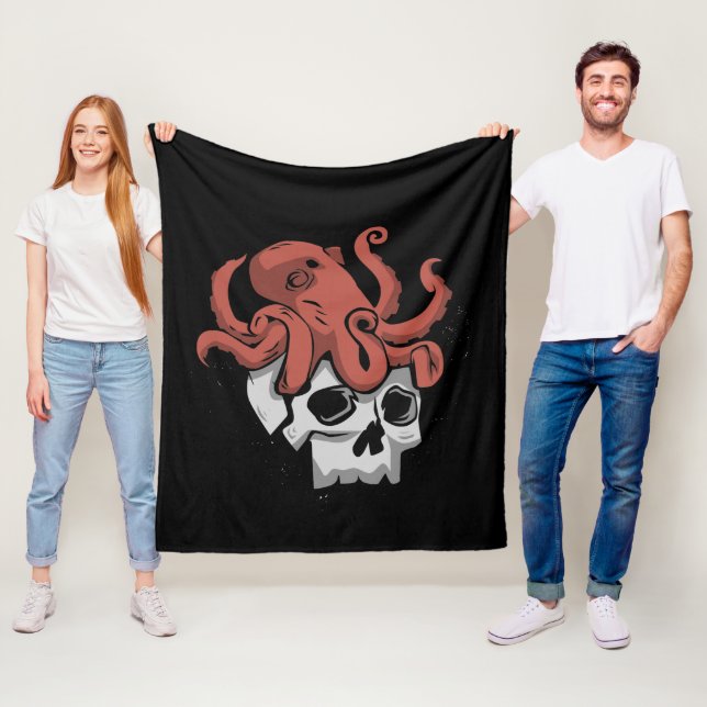 Couverture Polaire Rock Skull Heavy Metal (En situation)