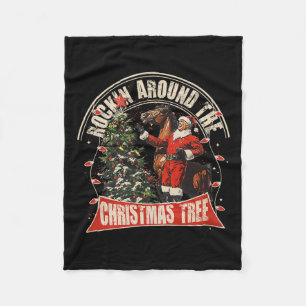 Couverture Polaire Rockin' Autour De Noël Drôle Cowboy Trump Nous