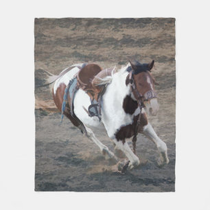 Couverture Polaire Rodeo Bucking Pinto Bronco