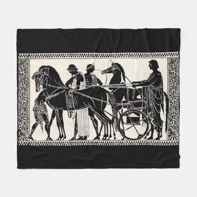 Couverture Polaire Romancient men and horses (Devant (Horizontal))