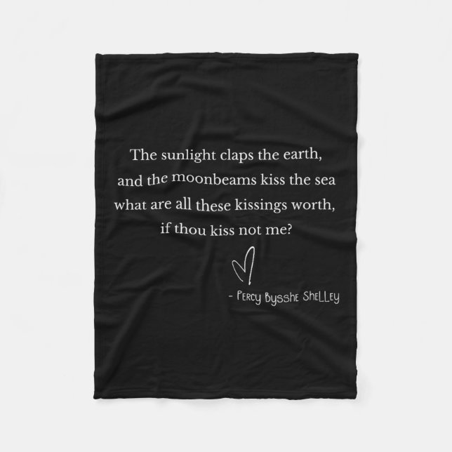 Couverture Polaire Romantic Valentine's Percy Bysshe Shelley Quote Et (Devant)