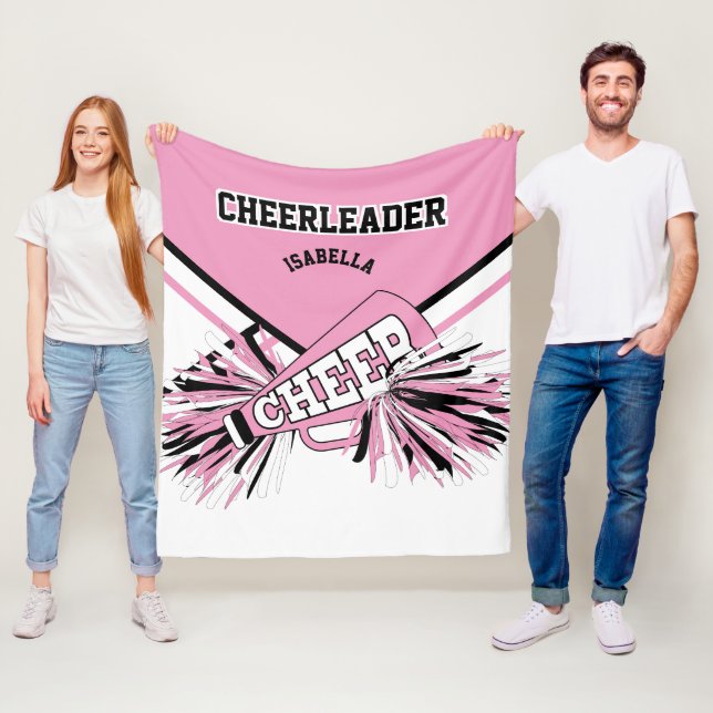 Couverture Polaire Rose, Blanc et Noir - Pour une 📣 Pom-pom girl (En situation)