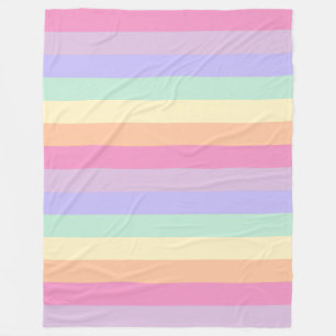 Couverture Polaire Rose Bleu Vert Violet Jaune Orange Rayé Grand