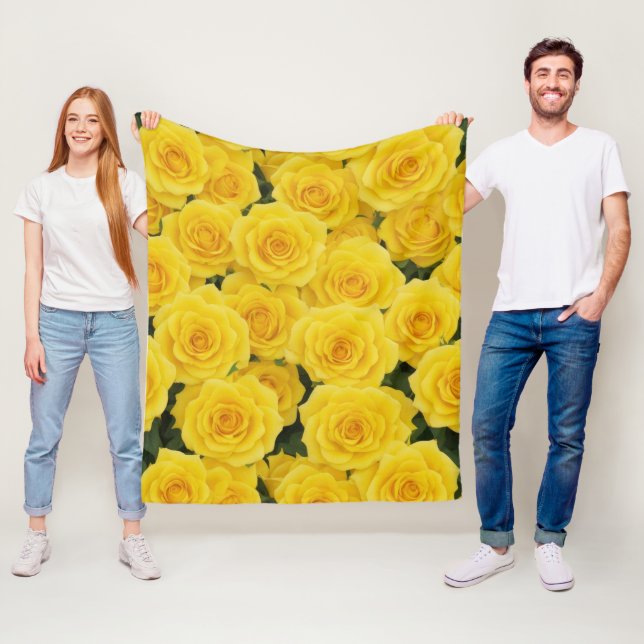 Couverture Polaire Rose Bright Yellow (En situation)