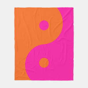 Couverture Polaire Rose Chaud Et Orange Yin Yang