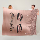 Rose Gold Glitter Sparkle Eyelashes Monogram