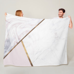 Couverture Polaire Rose Gold Marbré Tourbillonnant & Bronze Glamour R
