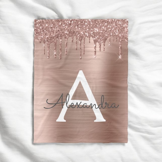 Couverture Polaire Rose Gold - Parties scintillant rose pâle Nom du m (Créateur téléchargé)