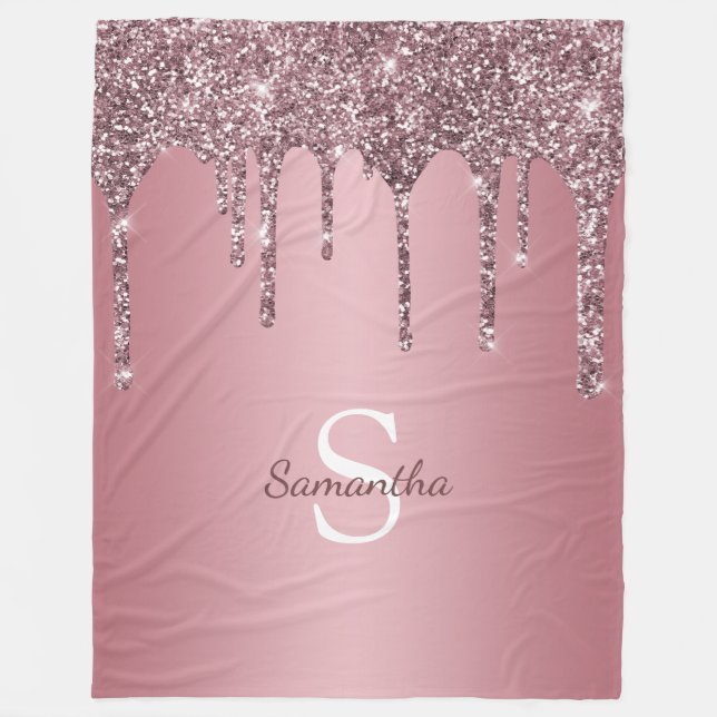 Couverture Polaire Rose Gold Rose Parties scintillant Drives Sparkle  (Devant)