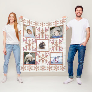 Couverture Polaire Rose Gold Snowflake Optionnel Monogramme 5 Photo