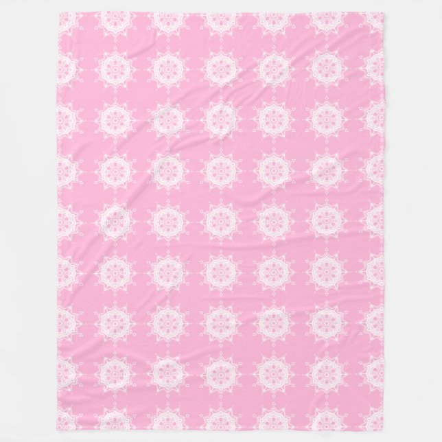 Couverture Polaire Rose Mandala (Devant)