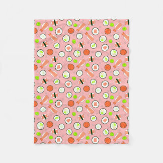 Couverture Polaire Rose mignon de motif de sushi