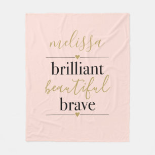 Couverture Polaire Rose Pâle Personnalisé Brillante Belle Brave