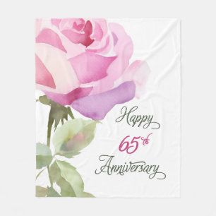 Couverture Polaire Rose rose 65e anniversaire