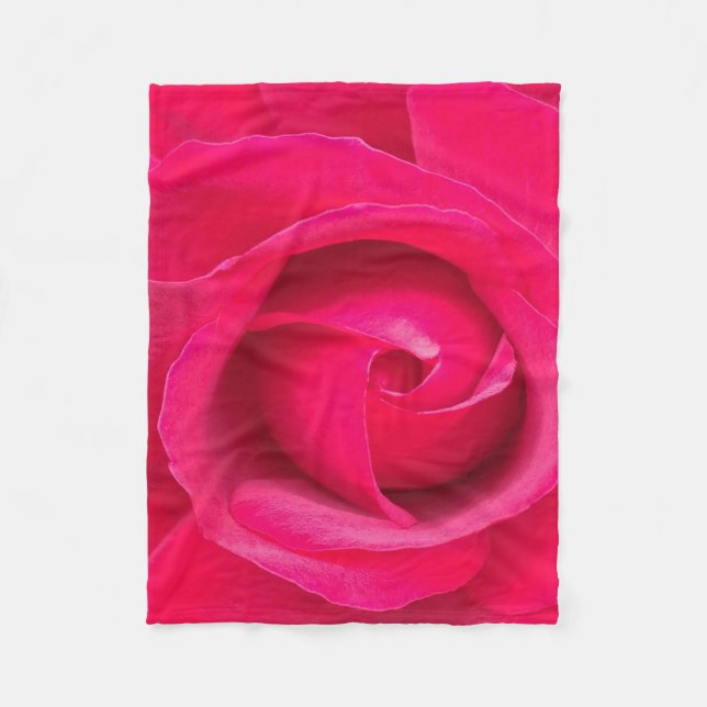 Couverture Polaire Rose rouge romantique (Devant)