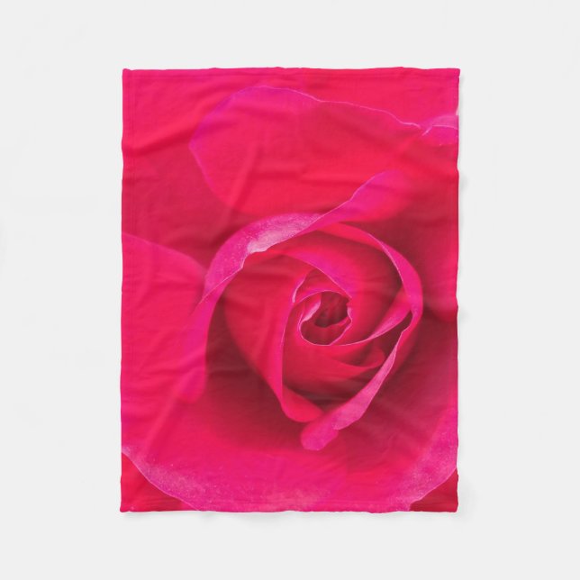 Couverture Polaire Rose rouge romantique v2 (Devant)