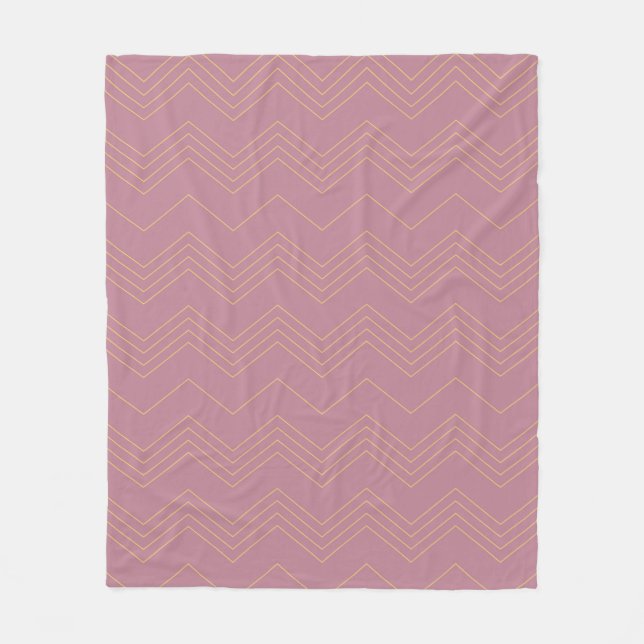 Couverture Polaire Rose, simple, moderne, cool, motif en zigzag tenda (Devant)