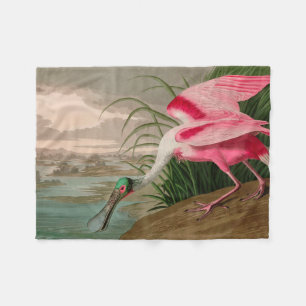 Couverture Polaire Rose Spoonbill Birds of America Audubon Print