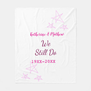 Couverture Polaire Rose stars Vow renouvellement anniversaire mariage