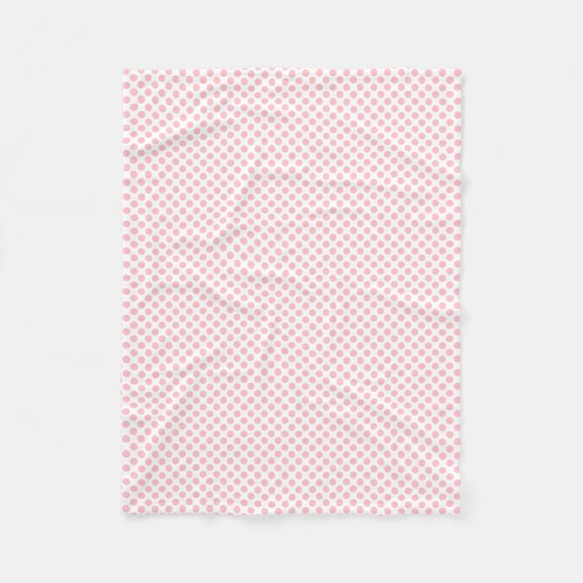 Couverture Polaire Rose sur blanc Pois de petite taille (Devant)