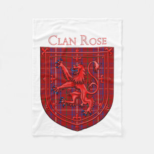 Couverture Polaire Rose Tartan Scottish Plaid Lion Rampant