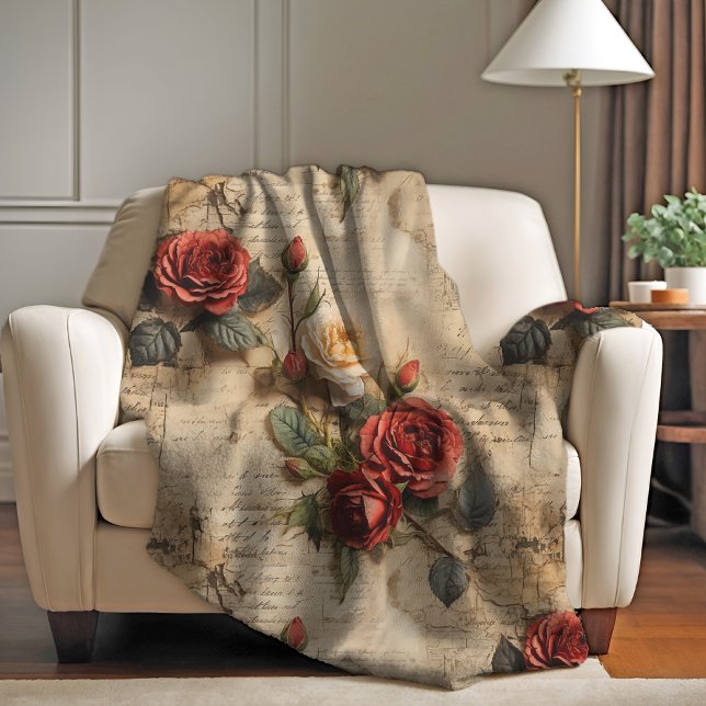 Couverture Polaire Rose vintage (Créateur téléchargé)
