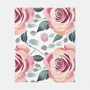 Couverture Polaire Roses Abstraits Dans Des Couleurs Pastel