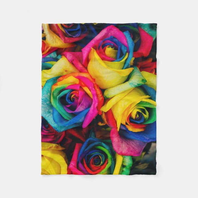 Couverture Polaire Roses Arc-En-Ciel De Couleur Glorieuse (Devant)