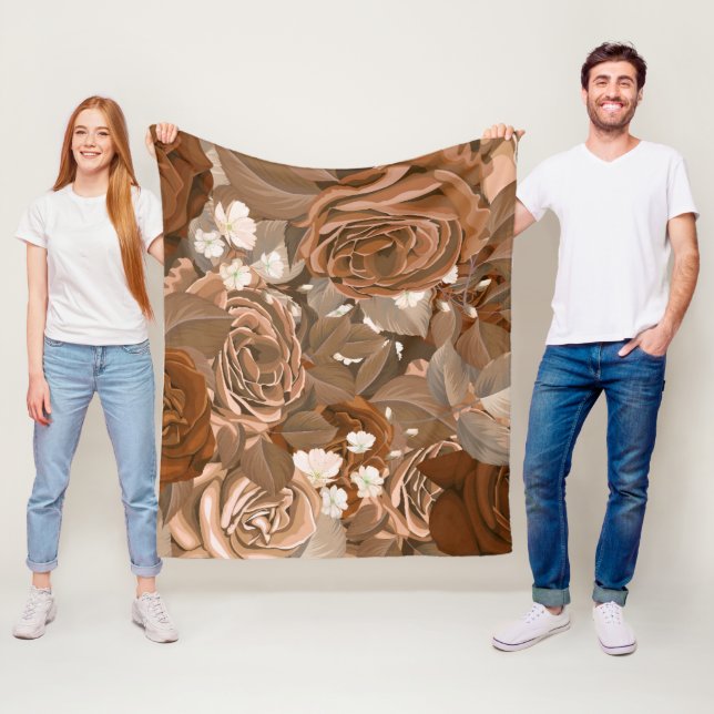 Couverture Polaire Roses d'aquarelle 37 (En situation)