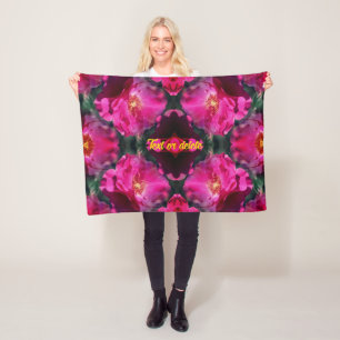 Couverture Polaire Roses rose Floral Art Abstrait Personnalisé