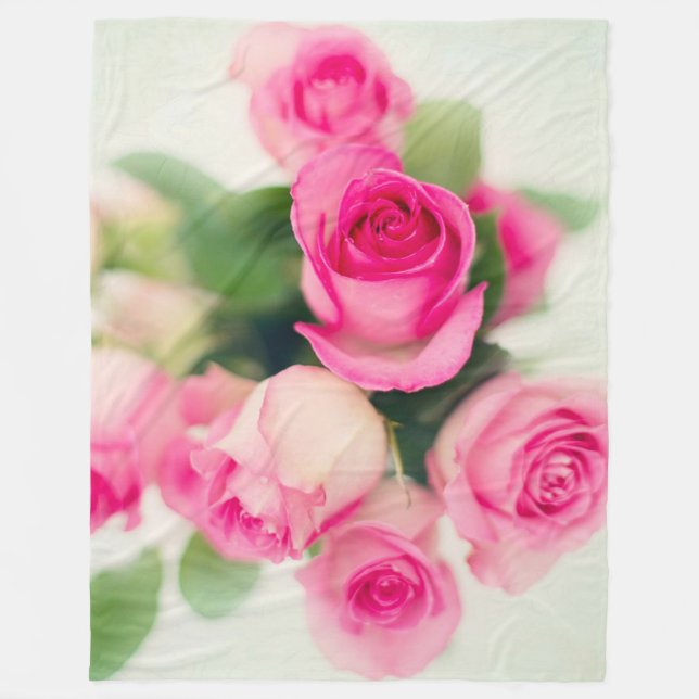 Couverture Polaire Roses roses (Devant)