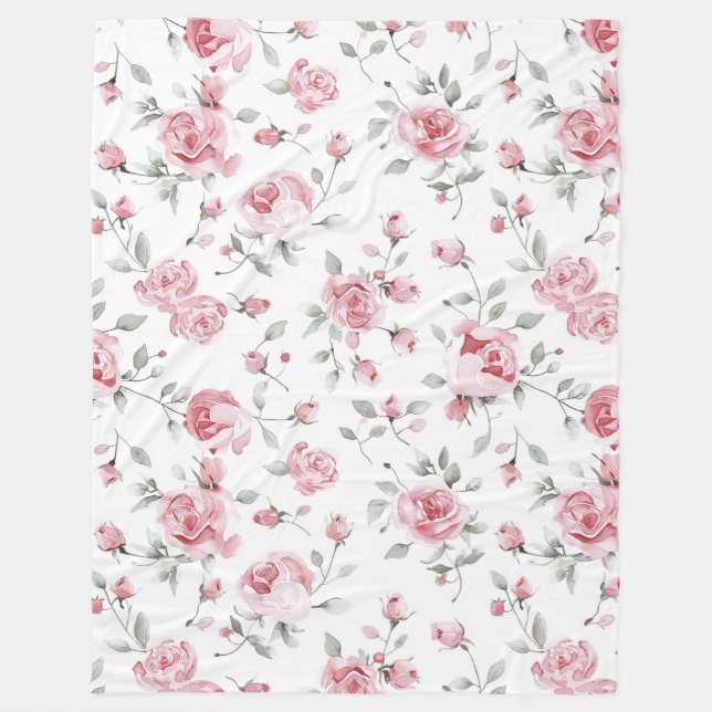Couverture Polaire Roses roses floraux Invitation de mariage (Devant)