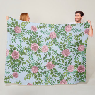 Couverture Polaire Roses roses Jardin Printemps Mariage