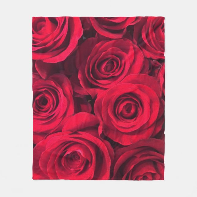 Couverture Polaire Roses rouges riches (Devant)