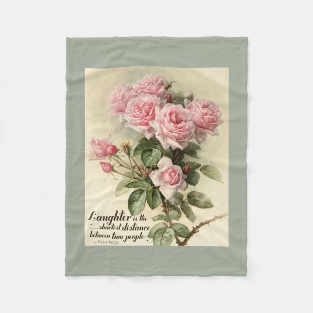 Couverture Polaire Roses victoriens roses chics minables (Devant)
